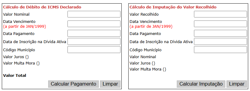 Calculadora eletrônica GNRE-SP