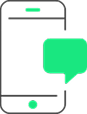 icone de celular com balão de mensagem