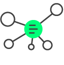 Ícone de conexão digital representando tecnologia e inovação, relacionado a soluções fiscais e contábeis do Dootax.