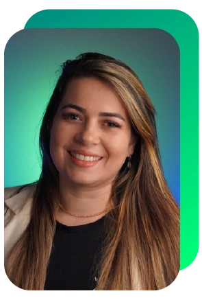 Profissional sorridente com fundo colorido, representando serviços de gestão tributária e contábil da Dootax.